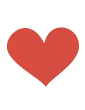 se ve el dibujo de un corazón color rojo